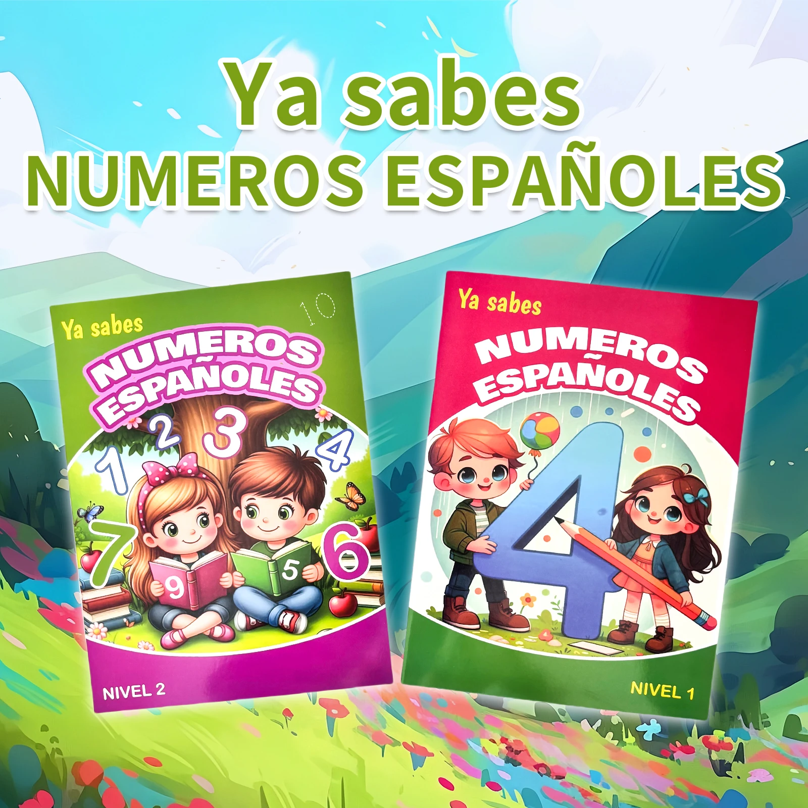 2 Level Spanish Number Tracing Workbook Counting Coloring Matching Activity Kids Early Math Learning Educational Exercise Book