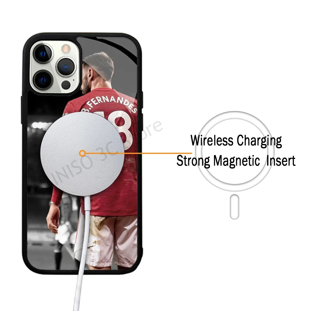 Bruno Fernandes Manchester Phone Case Strong Magnetic For IPhone 15 14 13 Pro Max 11 12 Mini For Magsafe