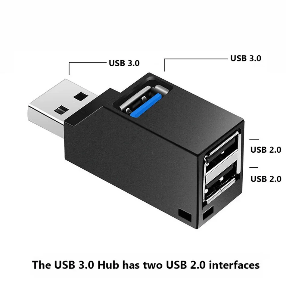 

USB 3.0 Hub Adapter Extender Mini Multi Splitter For Computer Laptop High Speed 3 Ports 2.0 PC Accessories