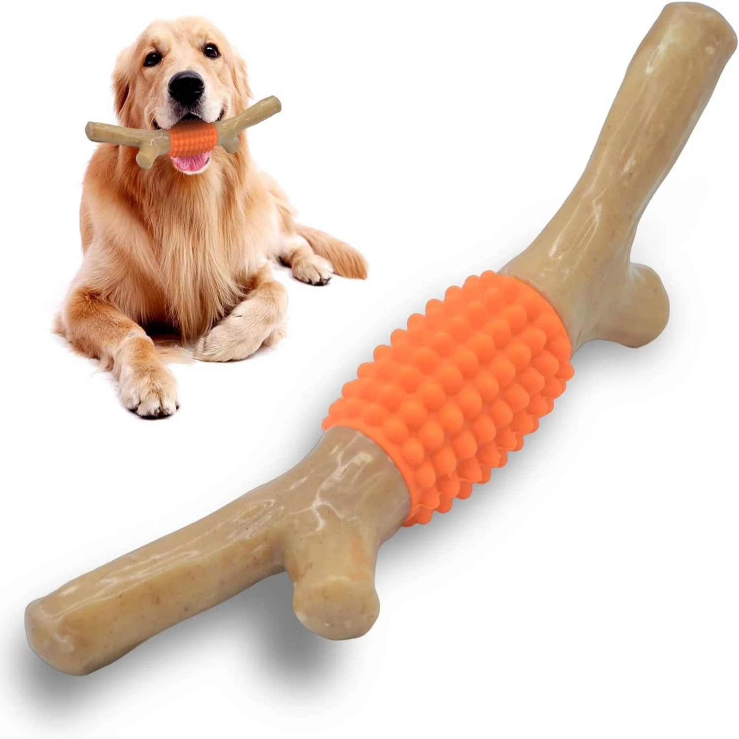 

Indestructible and Durable Large Dog Chew Toy for Aggressive Chewers - Tough Design for Medium and Large Breeds - Real Maple Woo