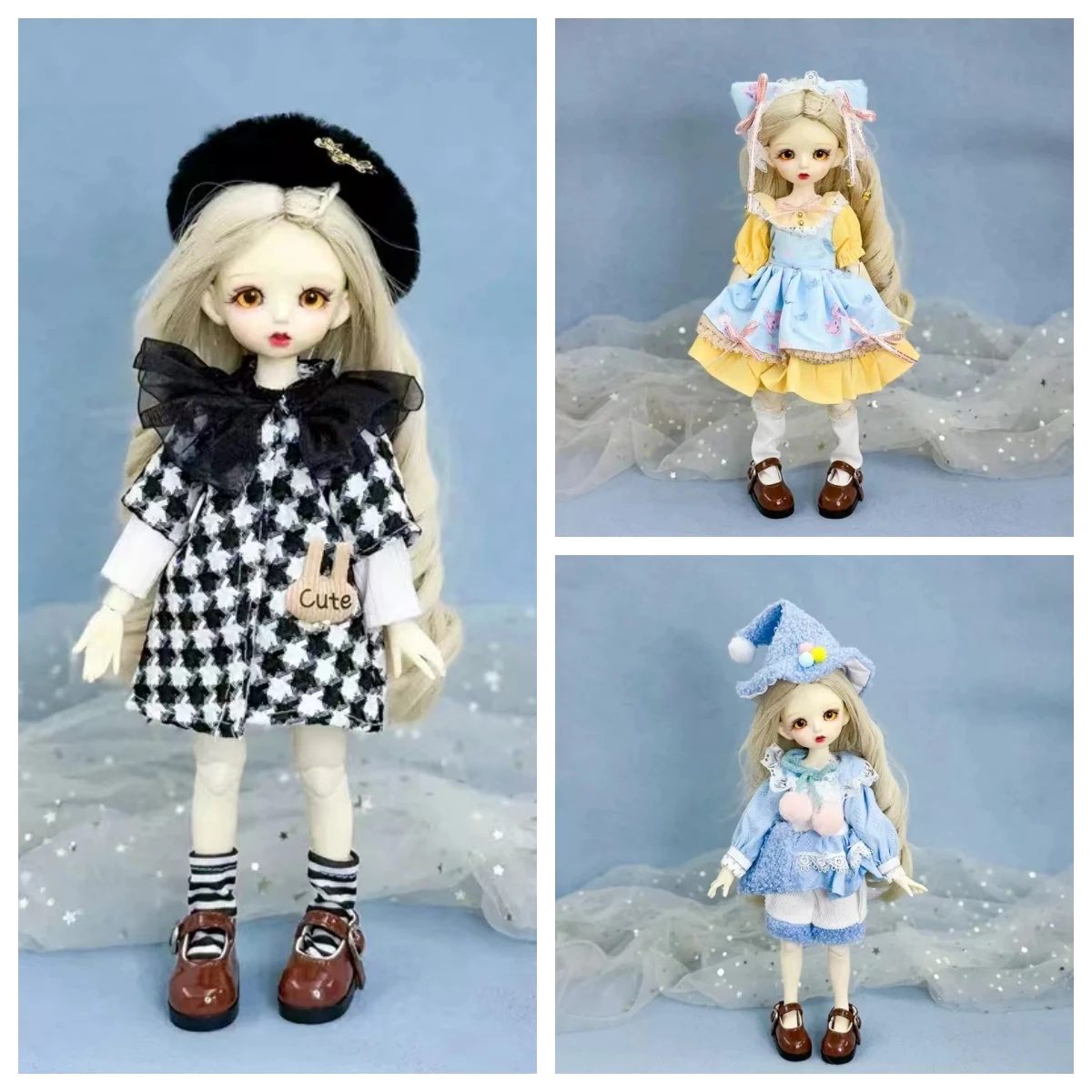 Fashion Cute Casual 30cm Doll Clothes Princess Dress Set 1/6 BJD Doll Outfit Set Girl Toy Gift Doll Accessories Holiday Gift