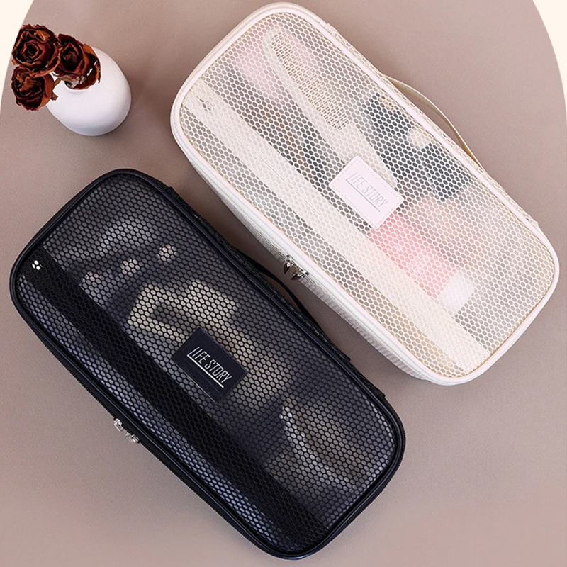 Mesh Hair Styling Tools Storage Bag Portable Travel Organizer for Hair Dryer Curling Iron Breathable Cosmetic Carrying Case