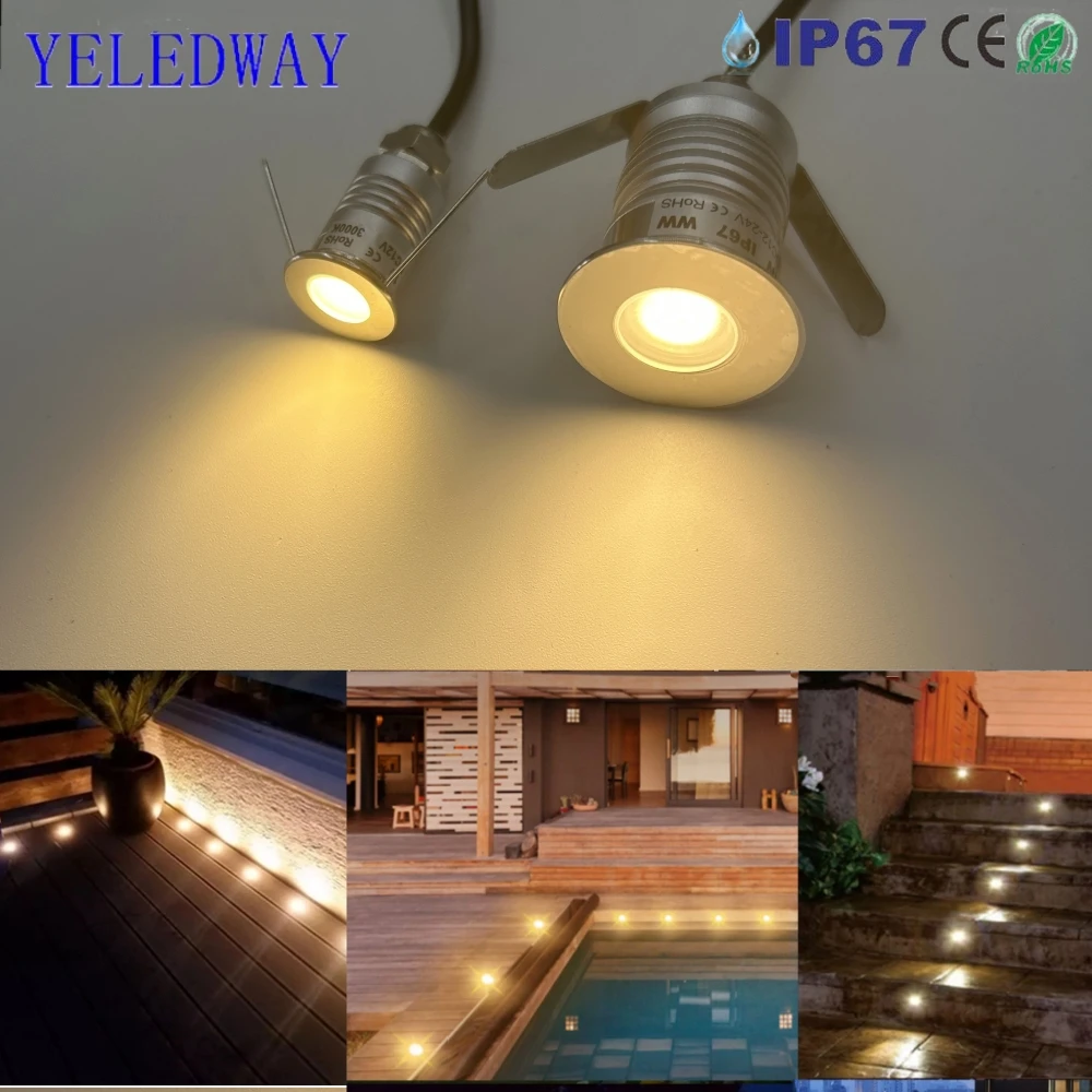 

1IP67 Waterproof 1W LED Deck Lamps 12V Low Voltage Garden Underground Light Outdoor Stainless Steel Staircase Landscape Lighting