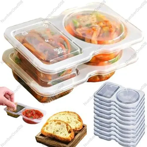 Amazon Explosive Double Condiment Containers Double Compartments Seasoning Containers Seasoning Boxes