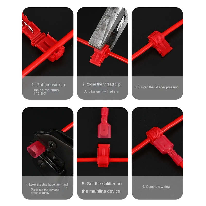 120 Pcs/60 Pairs Quick Splice Wire Terminals T-Tap Self-Stripping With Nylon Fully Insulated Male Quick Disconnects