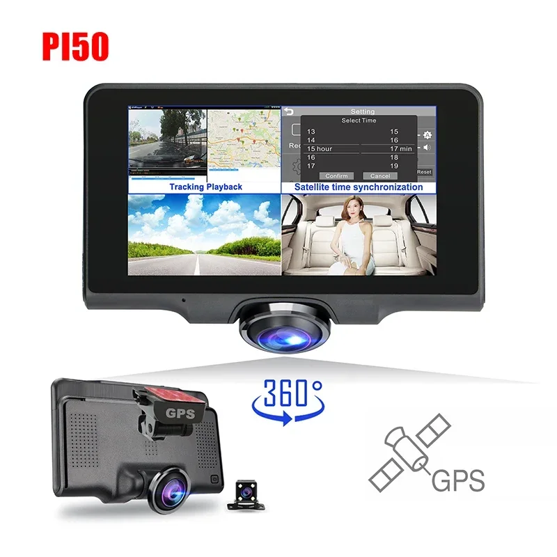 5 inch Touch Screen 1080P Car 360degree Dash Cam Battery Camera DVR Dual Video Recorder DVR