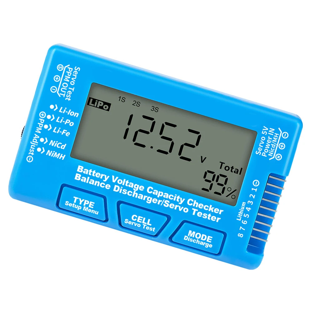 

Digital Capacity Checker LCD Backlight 2S-8S Liion Lipo Fe Support Voltage Tester Rechargeable Testing Device
