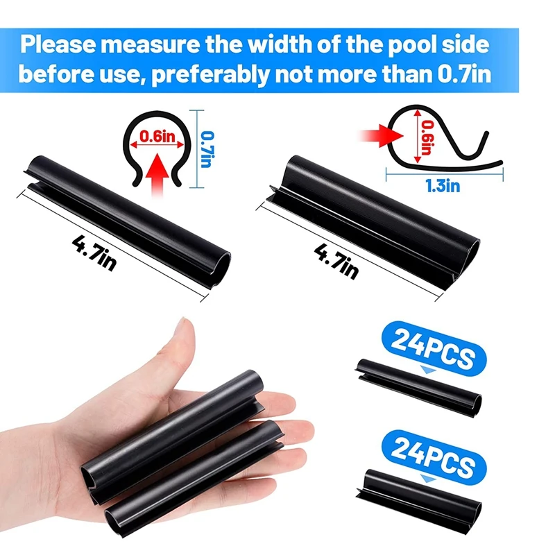 48 Pack Winter Pool Cover Clips Pool Cover Clamps Pool Cover Retainer For Above Ground Pools 4.7 Inch