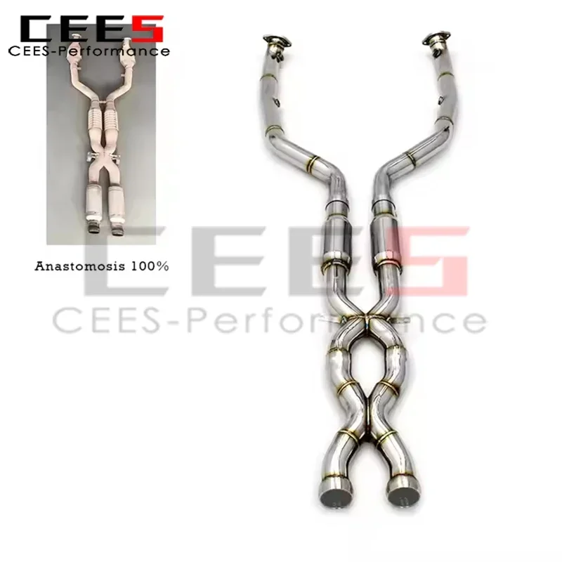 cees for BMW M3 E90/E92/E93 4.0L 2007-2013 Car Exhaust X Mid-pipe Titanium/Stainless Steel Exhaust Pipe Muffler System Mid Pipe