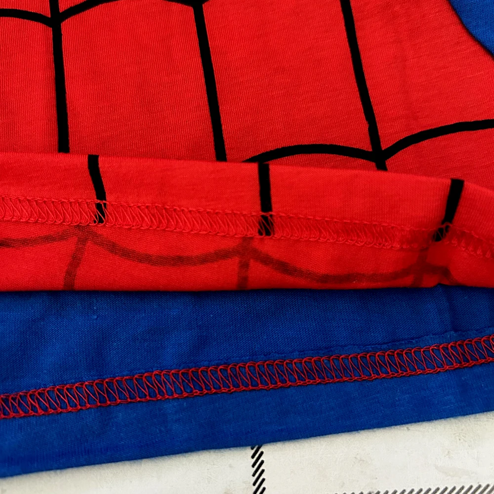 بيجامة أطفال سبايدر مجموعة أطفال سليبرز بنين بنات كارتون كم طويل ملابس نوم 2-7T