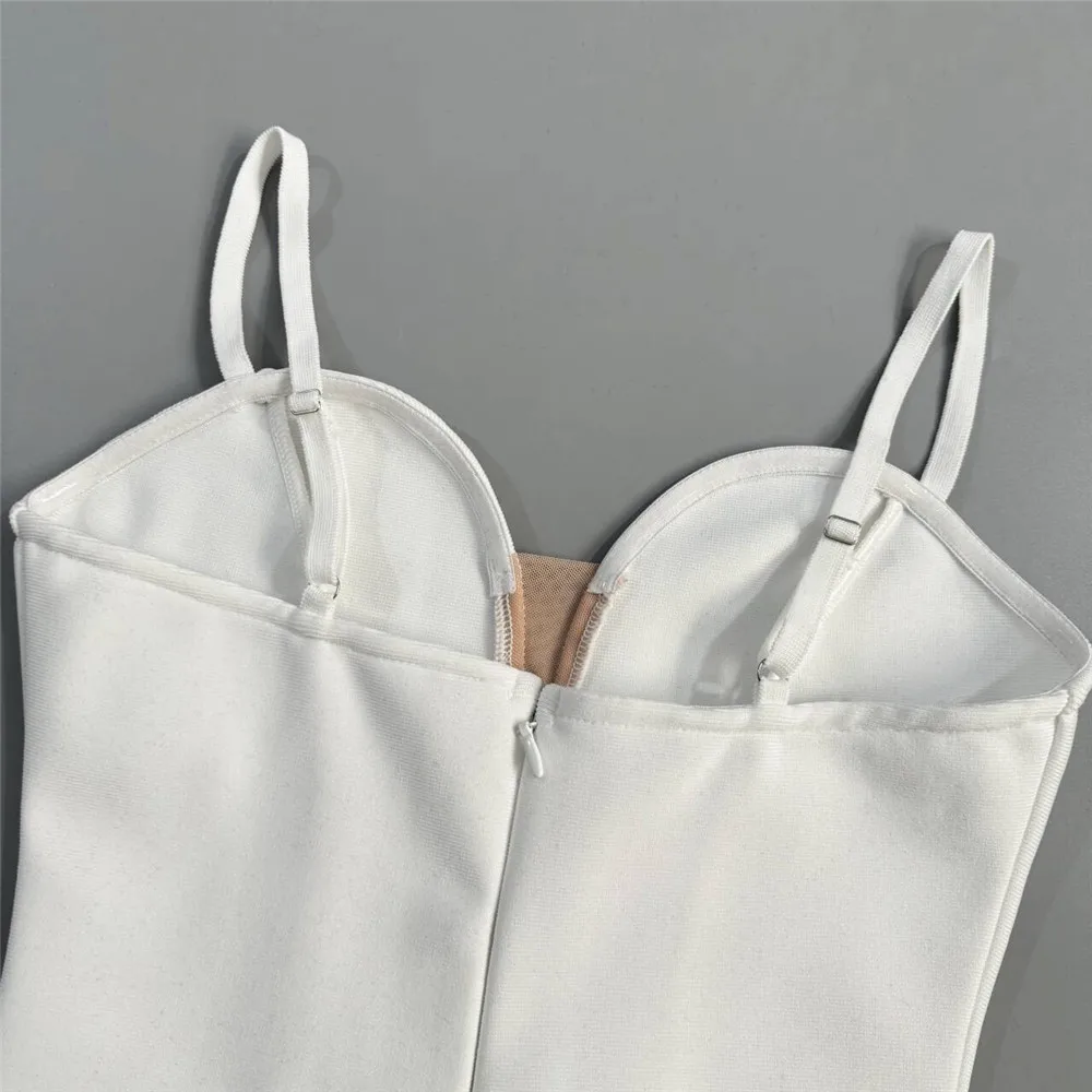 VC Color-Clash Corset Preto e Branco Sem Mangas Vestido de Cristal Gala Refinamento Festa de Casamento Vestido de Noite