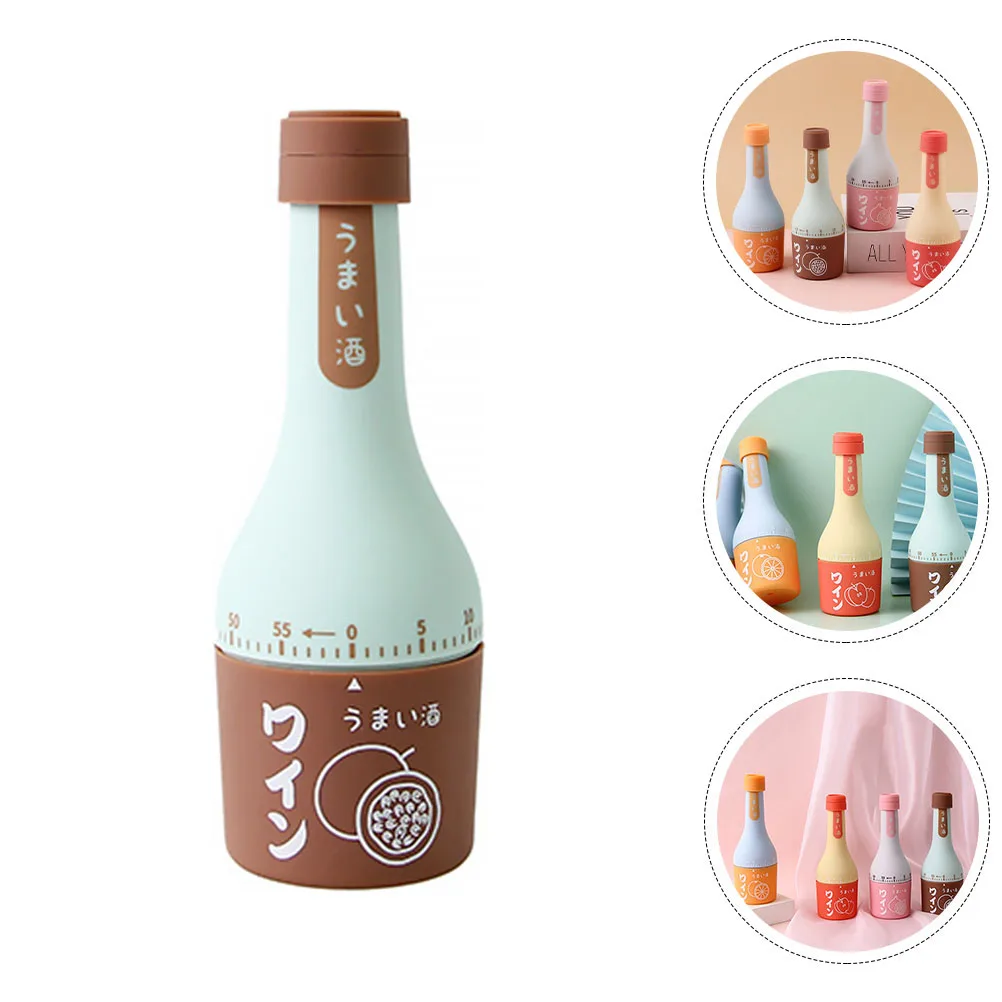 

Mechanical Timer Cooking Reminder Household Kitchen Brown Bottle-Shaped Manual Plastic Countdown Timer Kitchen Time Management