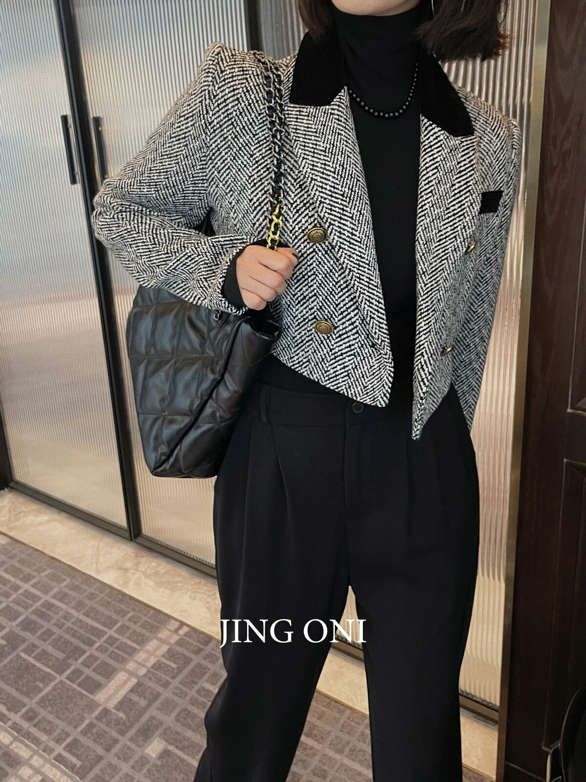 Blazers Jacket Women Clothing Outer 2023 Coat Luxury Korean Style Y2k Cropped Winter Elegant Tweed Suits Tailoring Gray Short