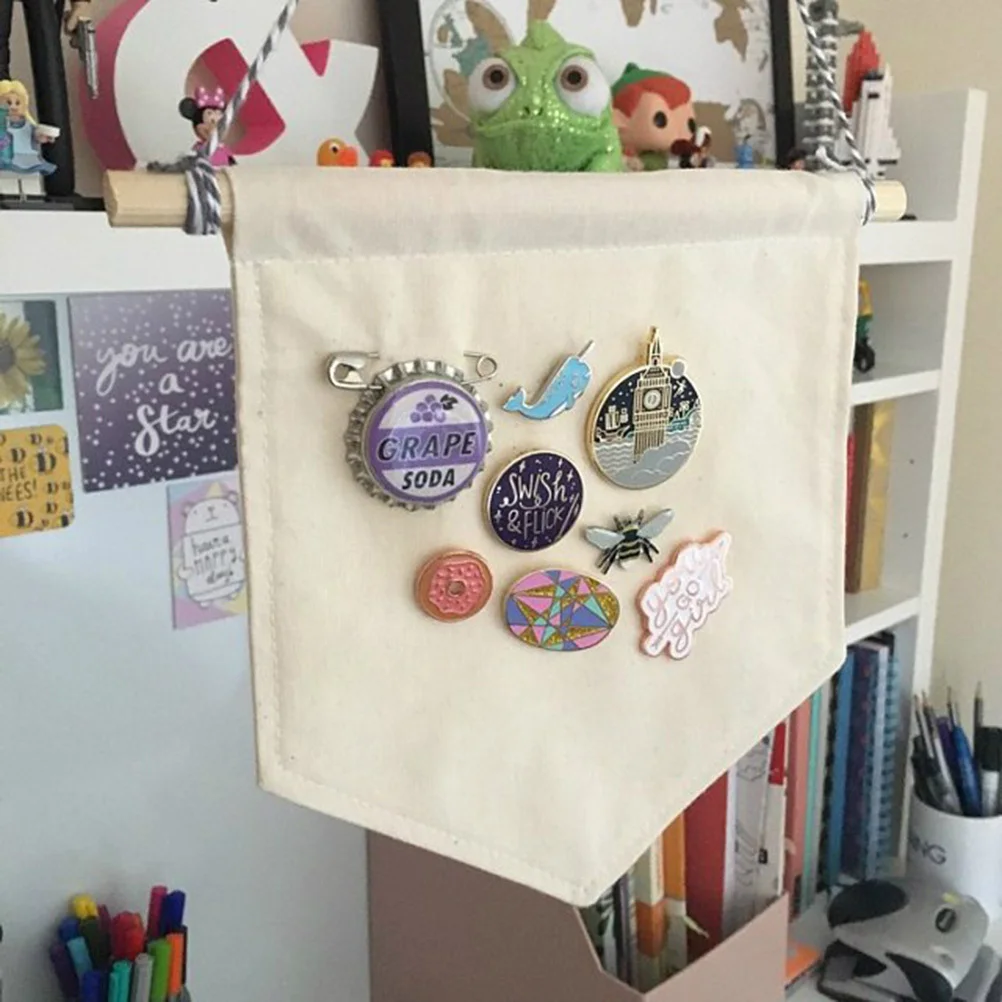 

2 Pcs Storage Wall Hangings Enamel Pin Banner Display Pendant Badge 's Room