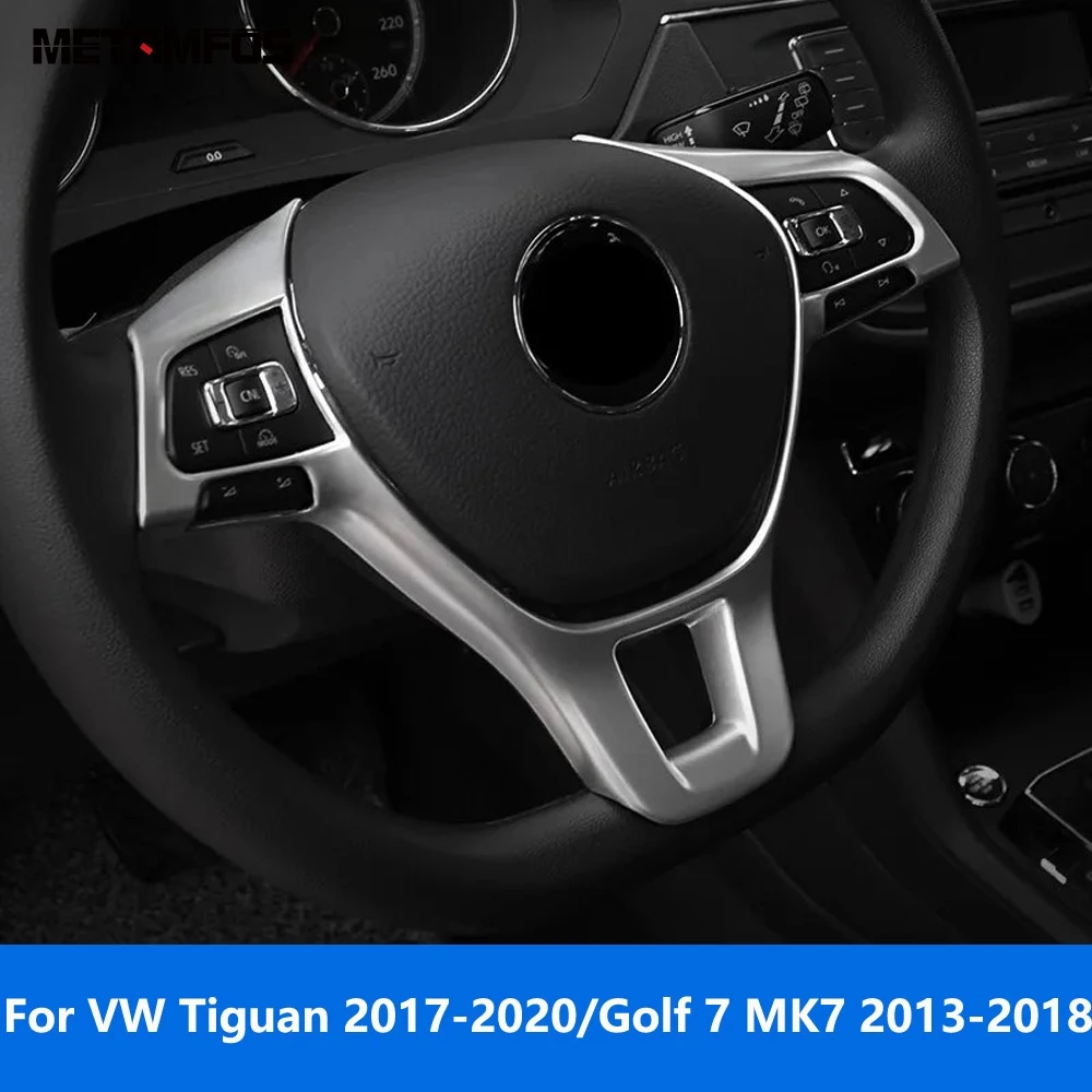 

Накладка на руль для Volkswagen VW Tiguan 2017-2020/Golf 7 MK7 2013-2018, аксессуары для интерьера из карбона, стайлинг автомобиля