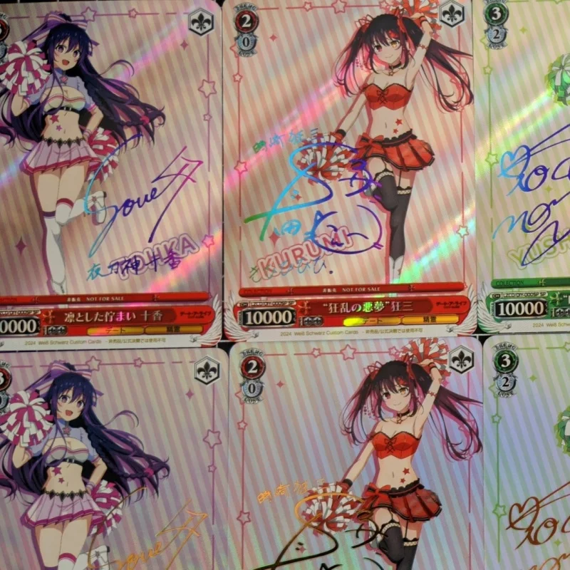 ACG WS Cards DATE A LIVE Tohka Cheerleading Version Golden Sign Self Made Anime Game Characters Collection DIY Color Flash Cards