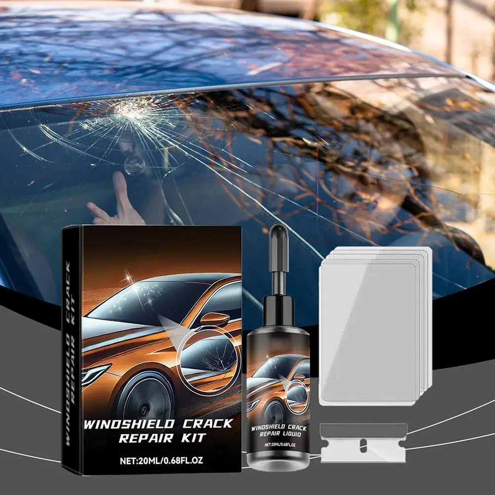 Windshield Crack Repair Kit - Diy Windshield Repair Kit For , Trucks, Suv Grade Glass Repair Resin With Uv Curing Tool A7c1