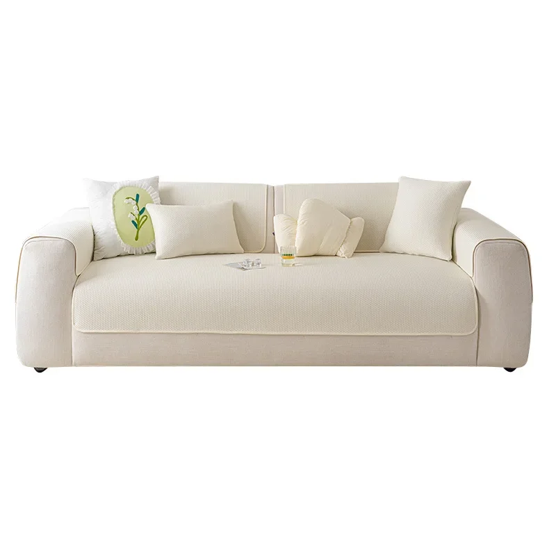 Summer Ice Silk Sofa Cushion for Living Room Modern Minimalist Design 2026 New Anti-slip Cool Mat Seat Cover with Throw Blanket