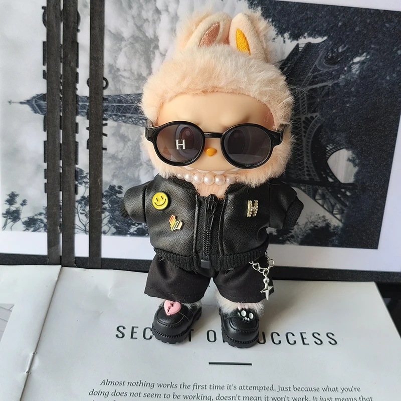 Auf Lager für/Stoff Labula Trendige Lederjacke Gd Gleicher Stil Labubu Kleidung Yk2 Lederschuhe