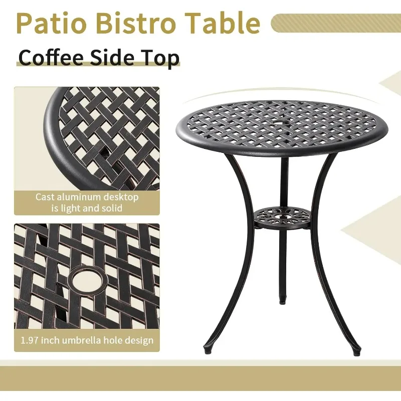 3 Piece Bistro Patio Se Chairs Set of 2 with 1.97