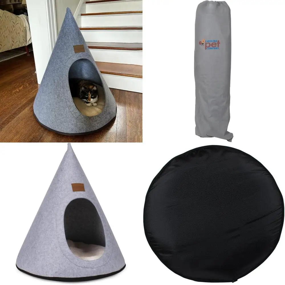 

Luxury Feline Teepee Cat Bed with Cozy Interior for Comfortable Resting and Playtime