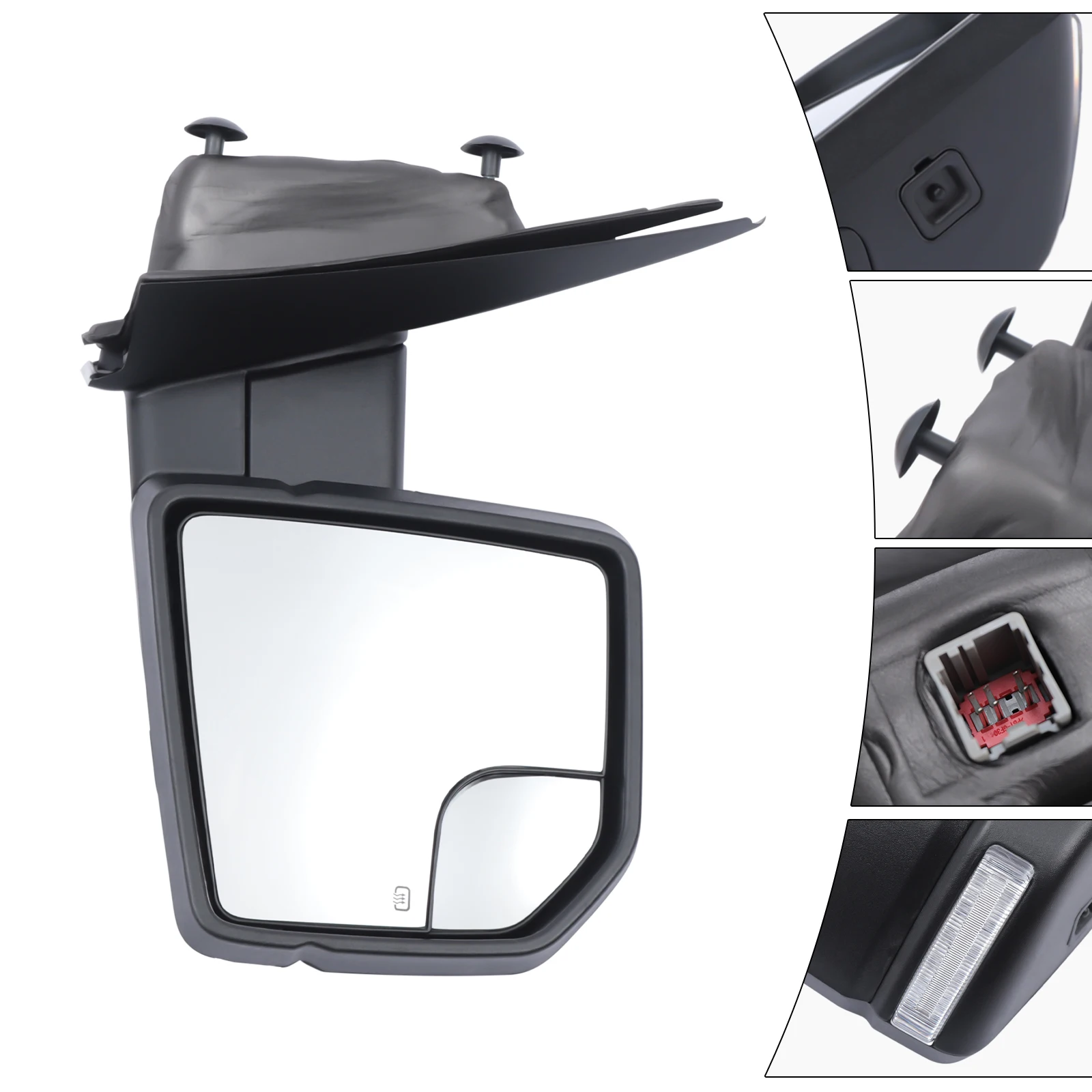 

View Mirror Set Left Right,Electric Side Mirror For Ford F150 2015-2018 Rear Electric Adjust Wide Vision Sealed Black Housing