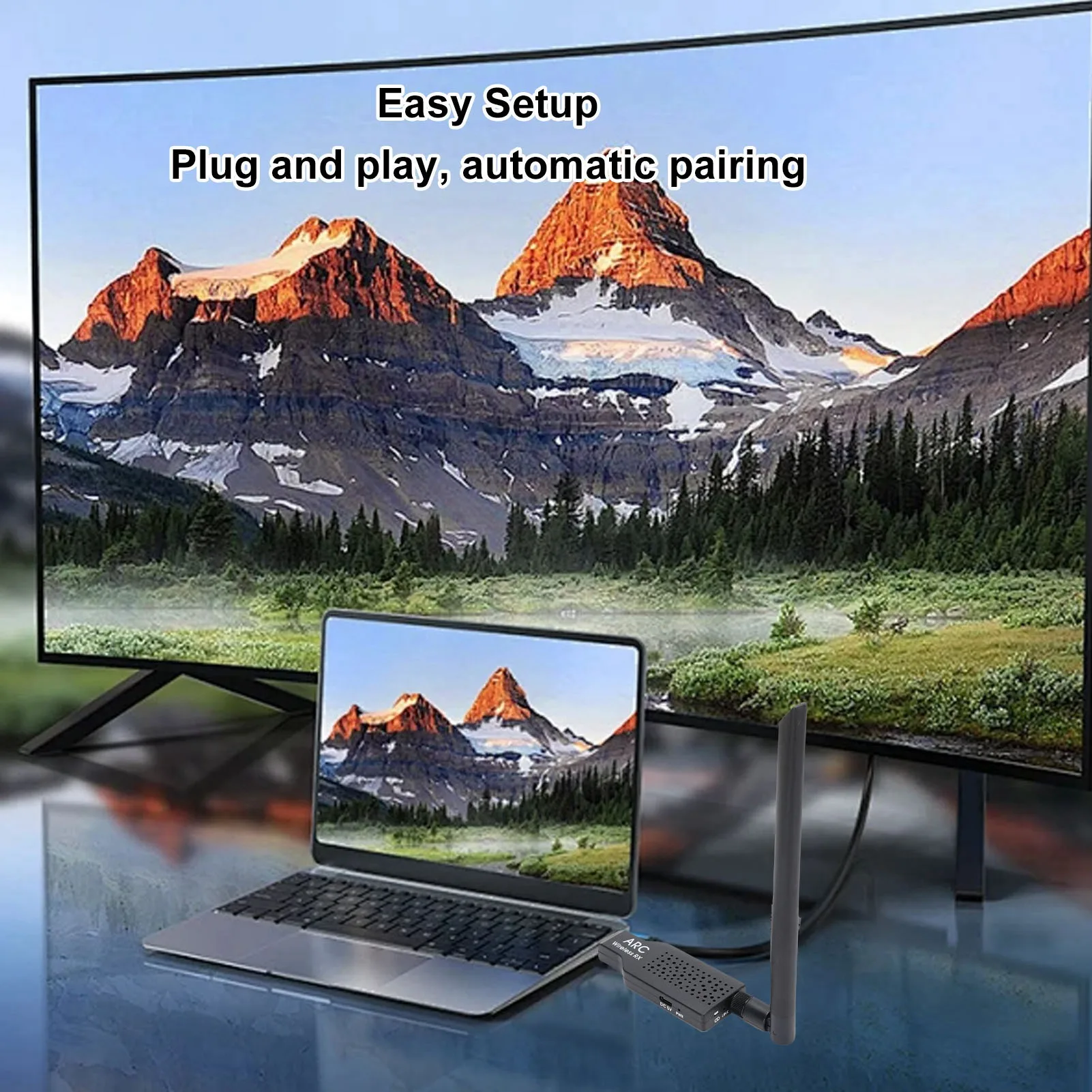 Kit di estensione ARC wireless 2.4G Suono ad alta fedeltà Tecnologia RF 2.4G Kit trasmettitore e ricevitore audio ARC Configurazione semplice per TV