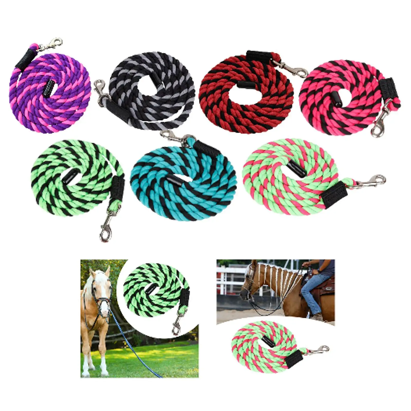 

Horse Lead Rope with Bolt Snap Clip for Dog, Sheep, Pet Horse Lead Practical Equine Performance Lead Rope Lunge Line for Horses