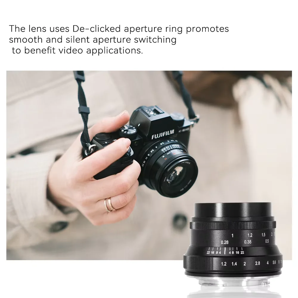 7artisans 35mm F1.2 Mark II APS-C Manual Focus Camera Prime Portrait Lens for Sony E A7II A7M3 Micro 4/3 Fuji FX Large aperture