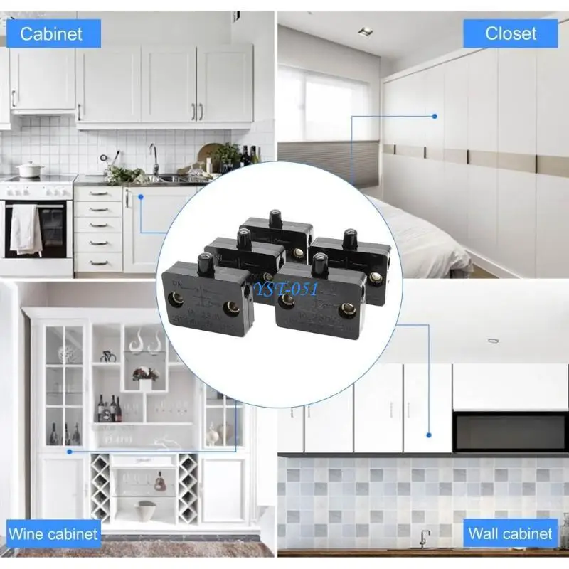 E15A Closet Automation Wardrobe Door Switches Easy Installation Push Switches Simple Installation for Cabinets