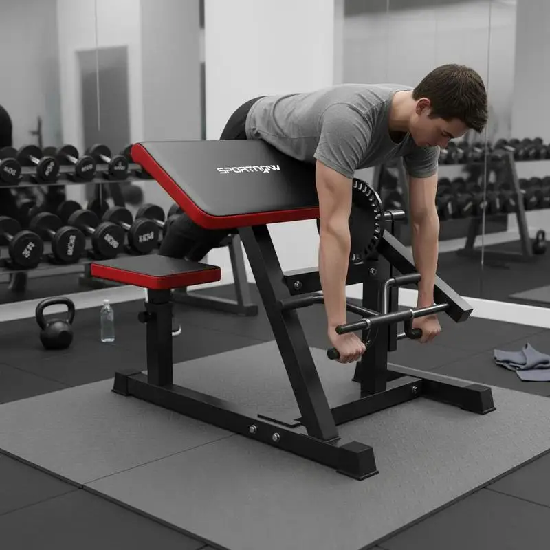 Krafttrainingsbank für Bizeps und Trizeps 2-in-1, verstellbar, 5 Stufen, 105x95x80cm, Stahl PU Schwarz, Curl Scott Home Gym