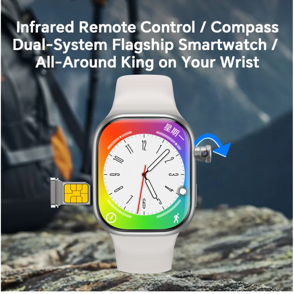 

Умные часы Microwear Watch 11 Ai с AMOLED-экраном 2,29 дюйма, вращающейся камерой, инфракрасным пультом дистанционного управления, GPS, Wi-Fi и слотом для SIM-карты