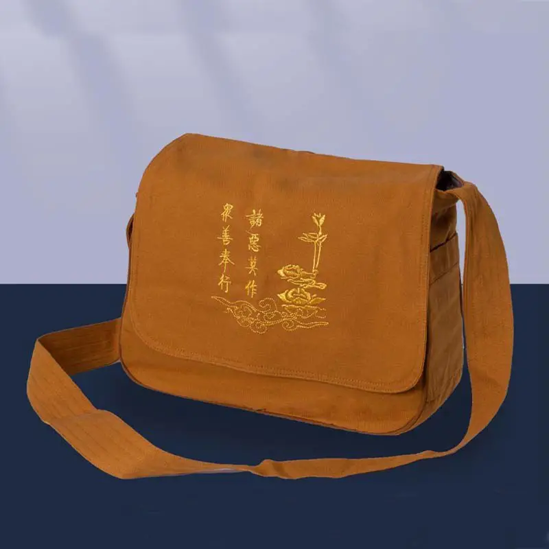 new-coarse-texture-single-shoulder-backpack-monastic-bag-buddha-bag-layperson's-bag-crossbody-meditation-incense-bag-pilgrimage