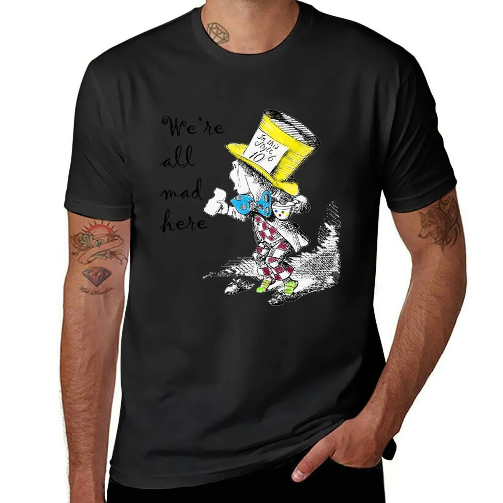 Mad Hatter Tea Party T-Shirt summer clothes graphics Men's cotton t-shirt