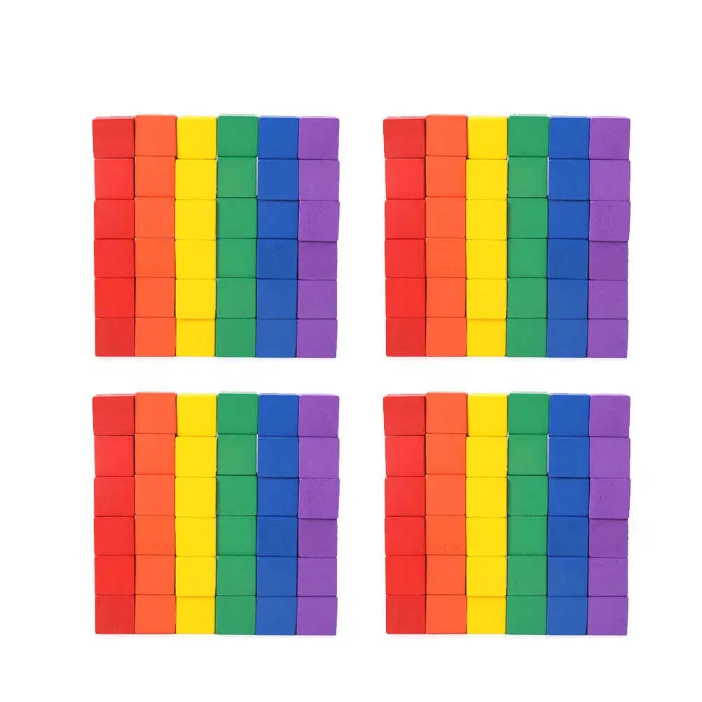 

200Pcs Wooden Craft Square Blocks Colorful Small Cubes DIY Building Materials Kids Educational Creativity Development
