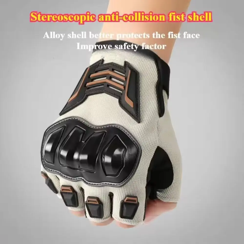 Halbfinger-Handschuhe für Herren, Outdoor-Schutzhandschuhe, Sport, verschleißfest, Motorrad- und Fahrradhandschuhe – Detail 4