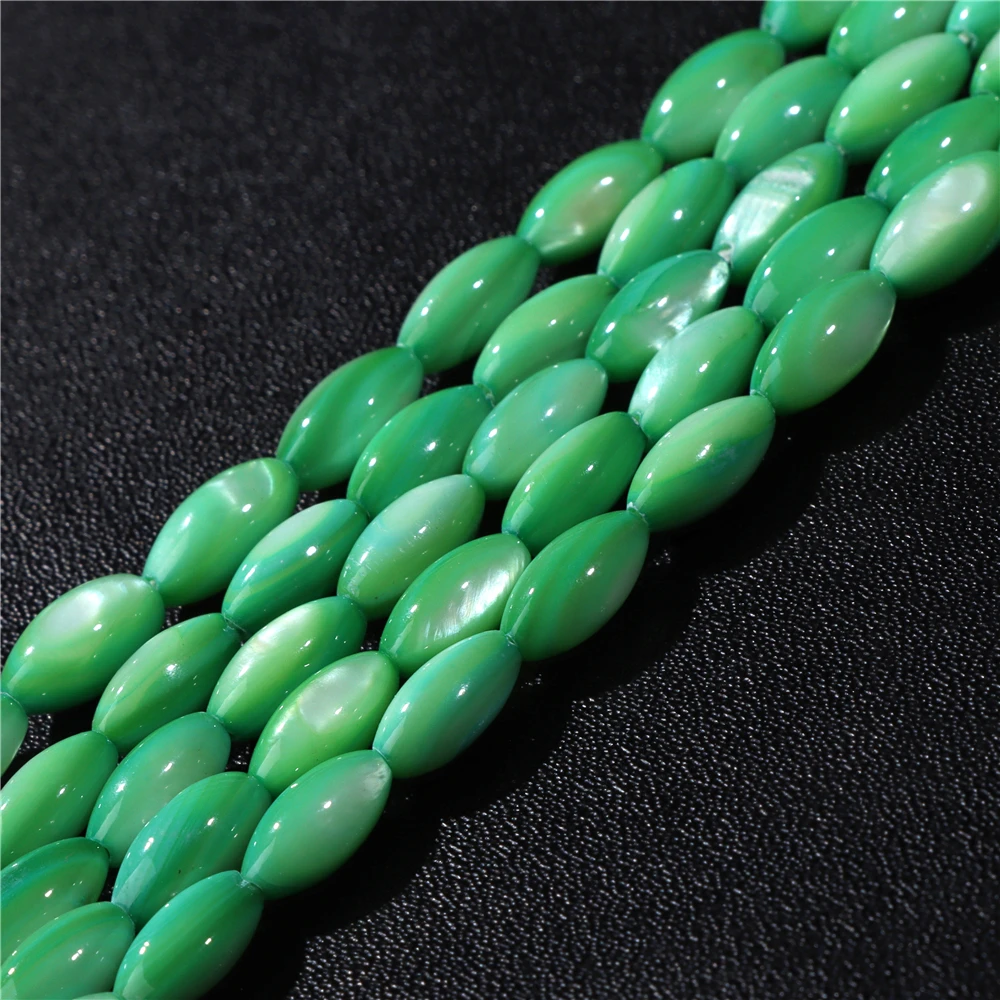 15X6mm Long Stripe Shell Beads Point Stick Mother of Pearl Shell Slice Loose Beads for DIY Making Jewelry Necklace Accessories
