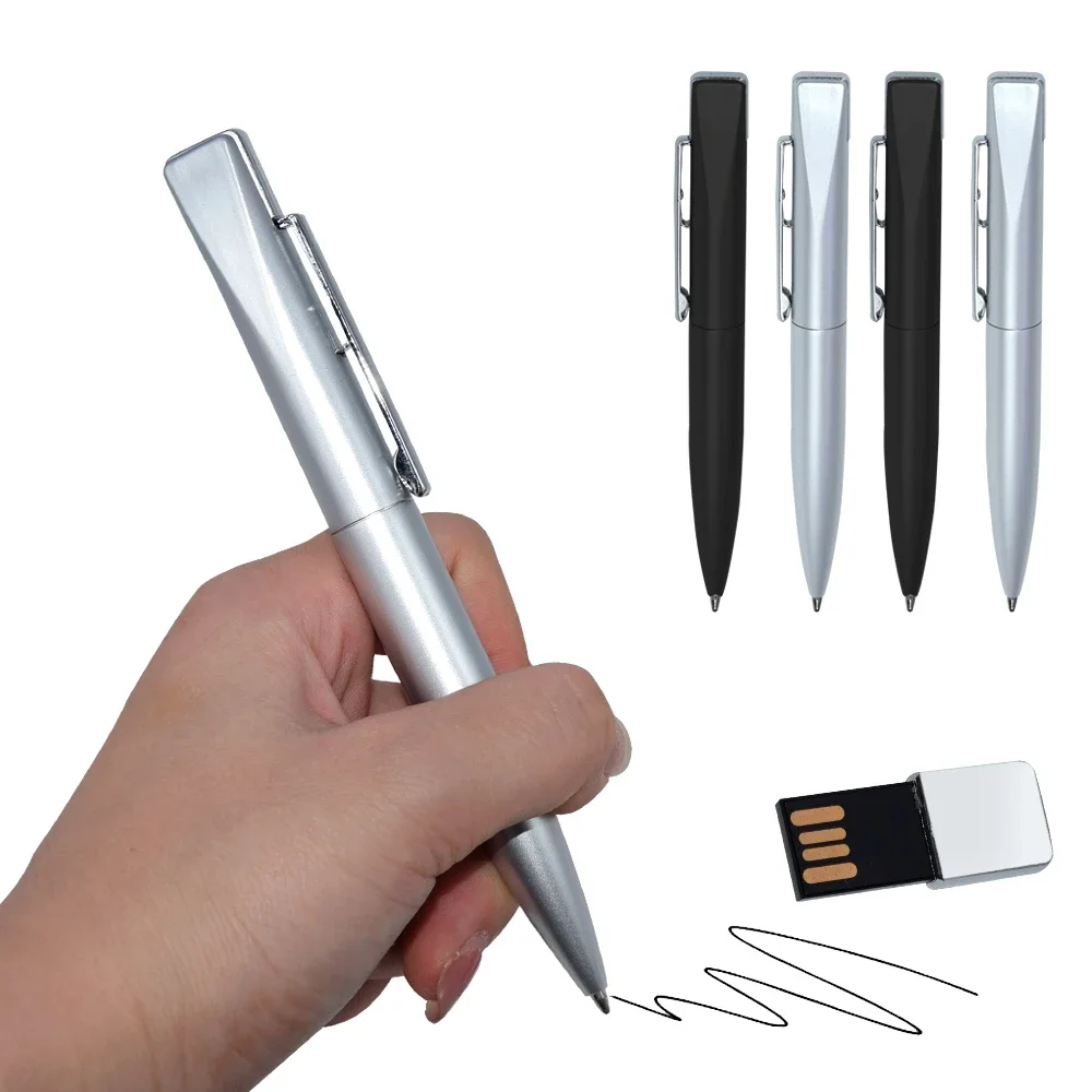 Capacitor ball pen style usb flash drive 64gb 32gb chiavetta usb 16gb metal usb 2.0 pendrive  business gift gadget