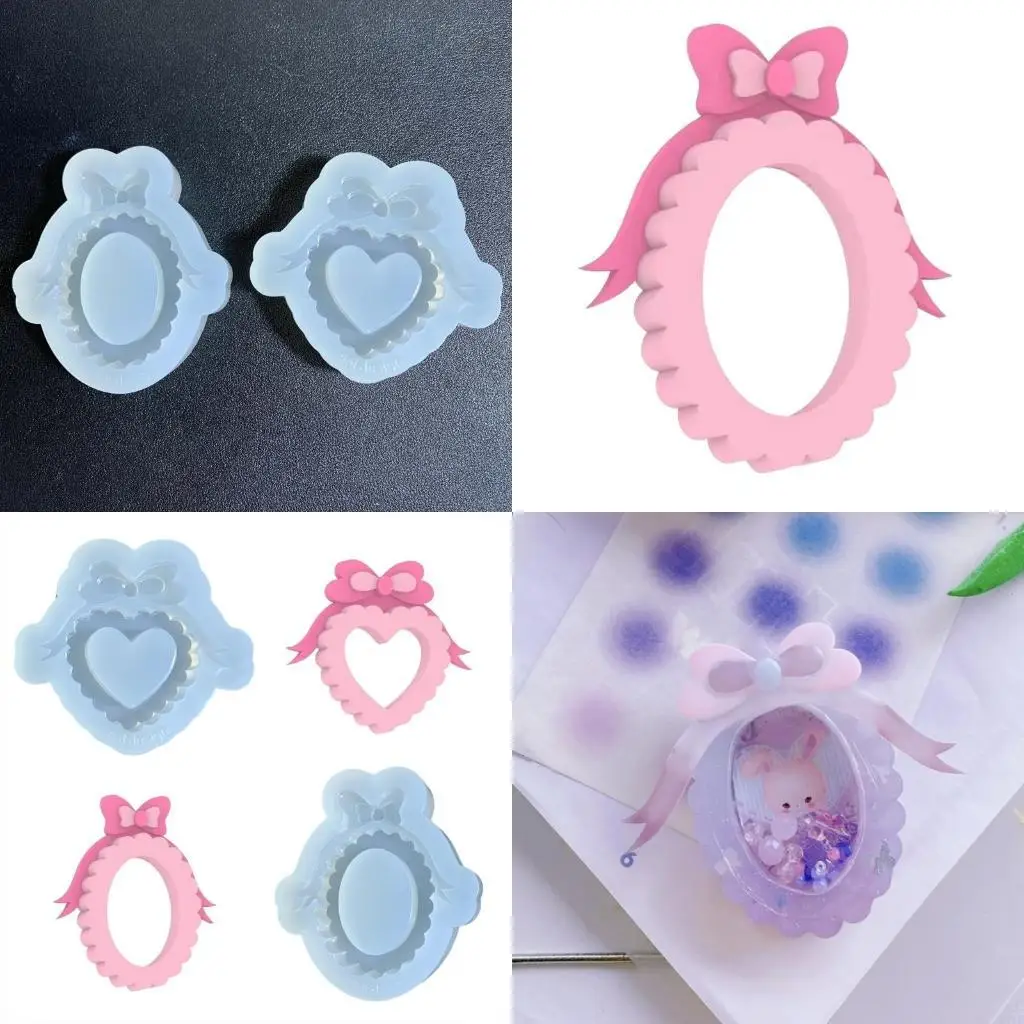  Geometry Bowknot Oval Ornament Mold DIY Keychain Pendant for Keychain Decor