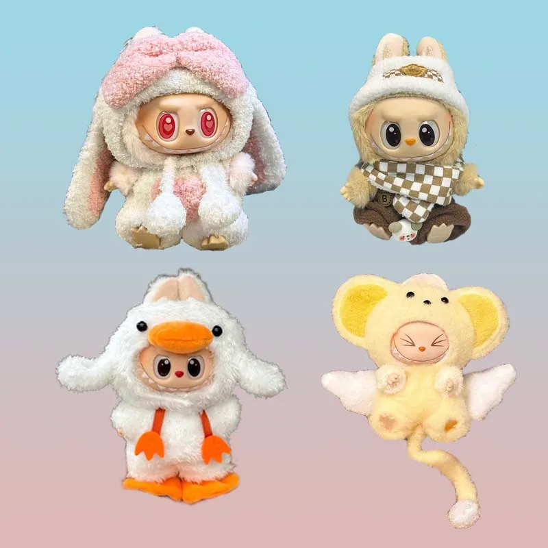 

2025 Clothes For Labubu 15/17Cm Dolls Gen 1-3 Cute Plush Duck Costume With Shoes Set Clothing Accessories