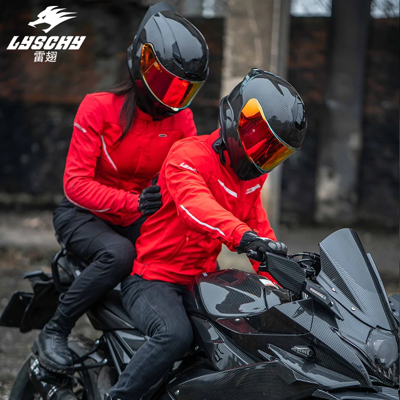 LYSCHY Summer Breathable Mesh Motorcycle Jacket Reflective Motorbike Coat for Men CE1 Protective 7 PCS Motocross Clothing