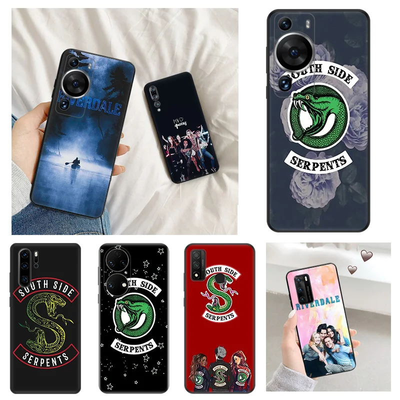 Matte Phone Case for Huawei P20 Pro P Smart P40 P30 Lite Moto G30 G31 G200 One Fusion Riverdale Serpents Soft Black Case Funda