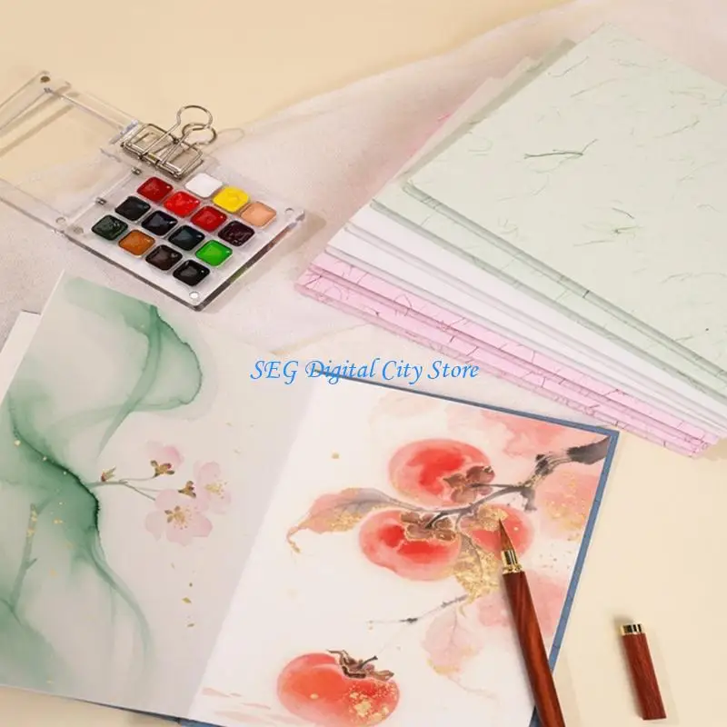 

U75B Portable Accordions Watercolor Journal Paper Texture for Studio Field Use