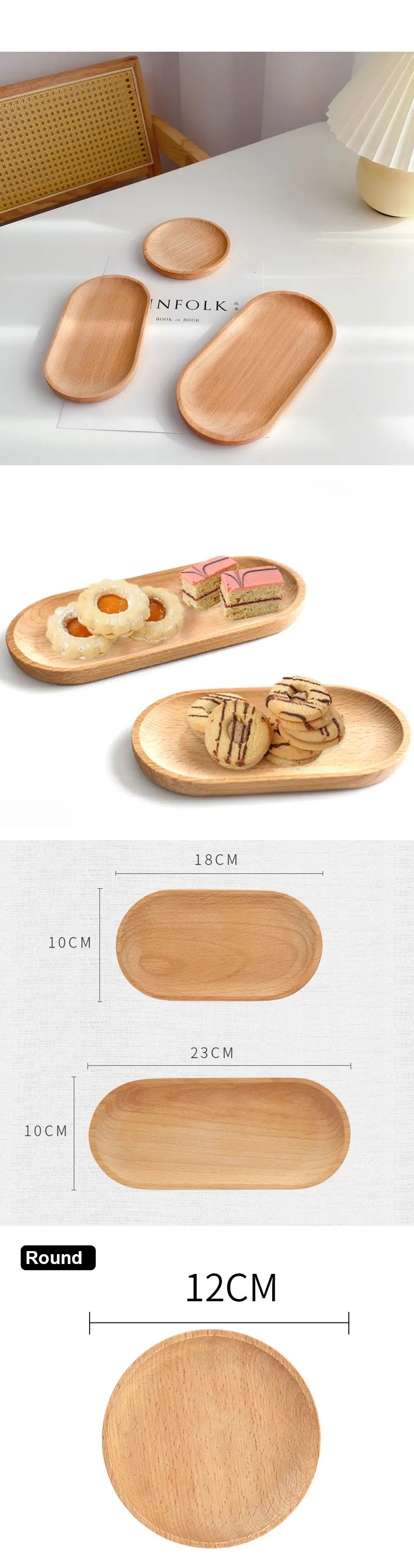 Nussbaum-Holztablett Ins Wind Kleiner Holzteller Japanischer rechteckiger Speiseteller Kuchen Brot Kaffee Tee Massivholzteller Tablett – Detail 4