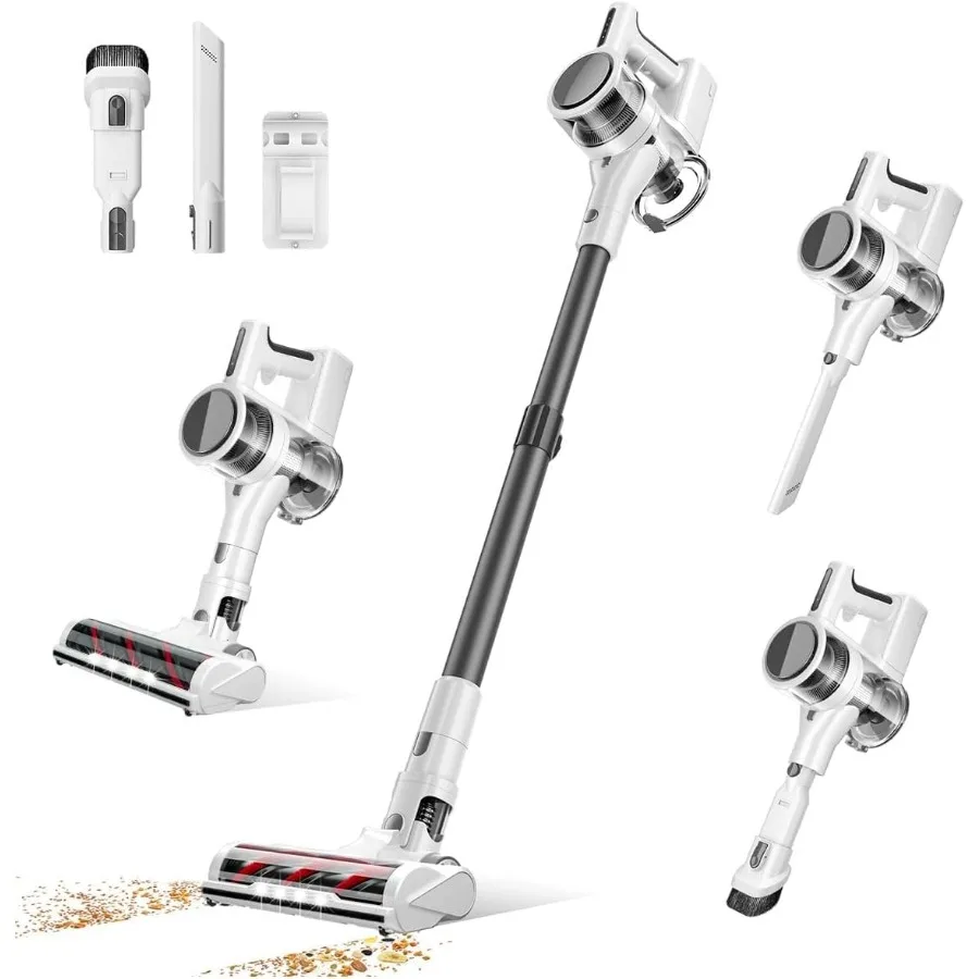 

Cordless Vacuum Cleaner 80 000 RPM Motor and Power Filtration Stick Vacuum with 2200 mAh Battery 35 Mins Worktime 2 Modes Rotat