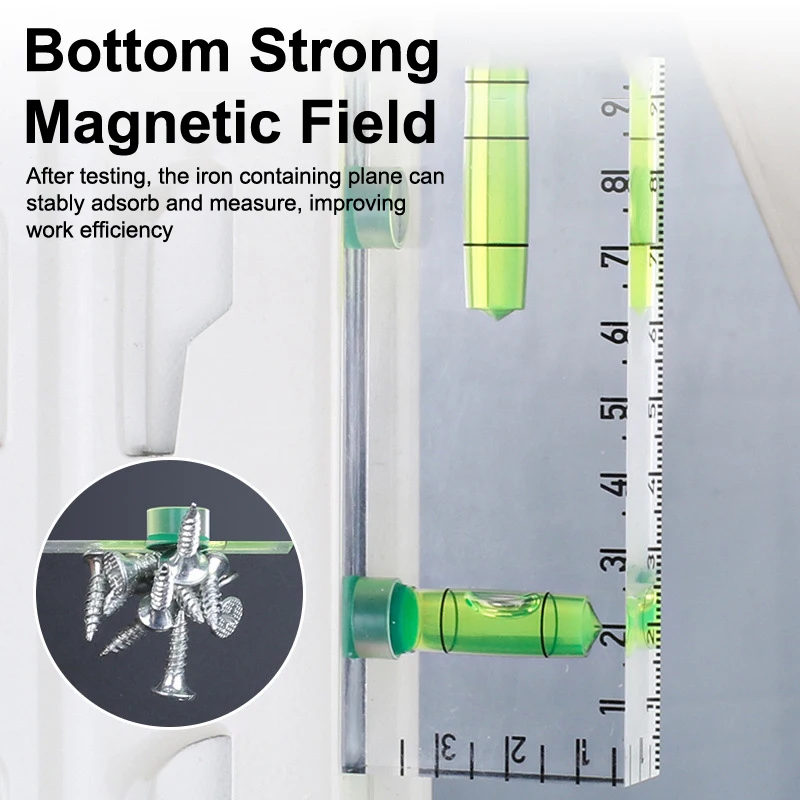 High-precision Mini Acrylic Strong Magnetic Level Protractor Bubble Level Small Leveling Tool Level Measuring Tools #5