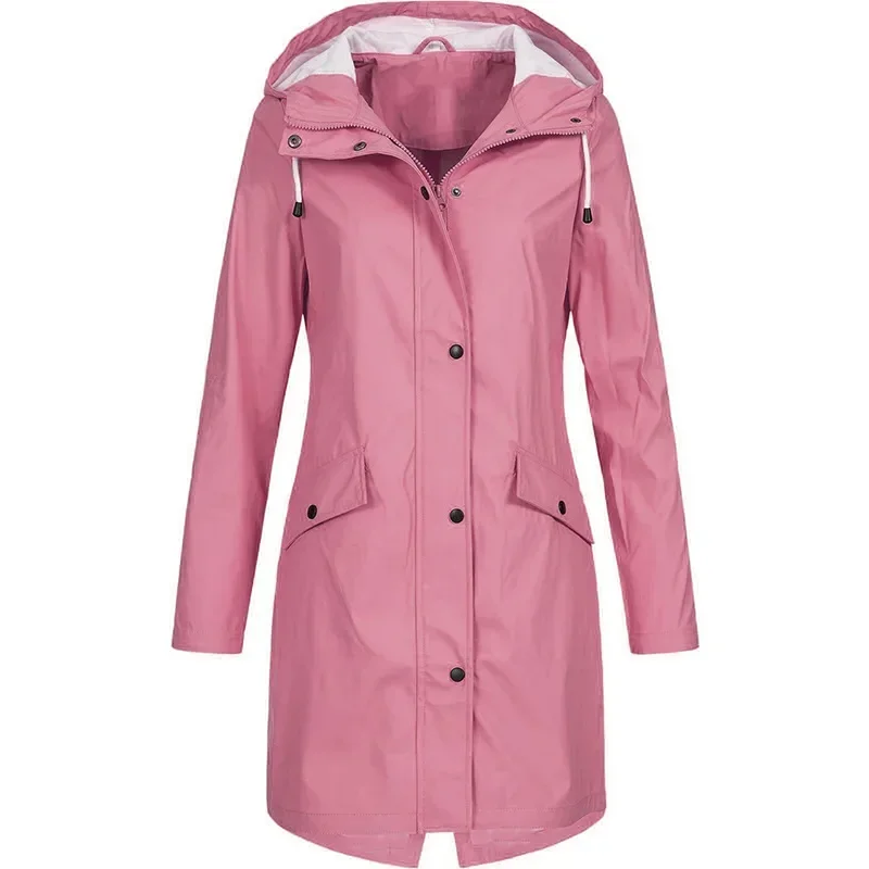 Winter Women Jacket Softshell Fleece Long Jackets Windbreaker Hiking  Windproof Outdoor Coat Hooded Raincoat Famale view 2