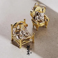 Fashion Personality Two Tone Sofa Chair Dangle Drop Earrings for Women Unique Earrings Statement Jewelry Accessories Gifts
