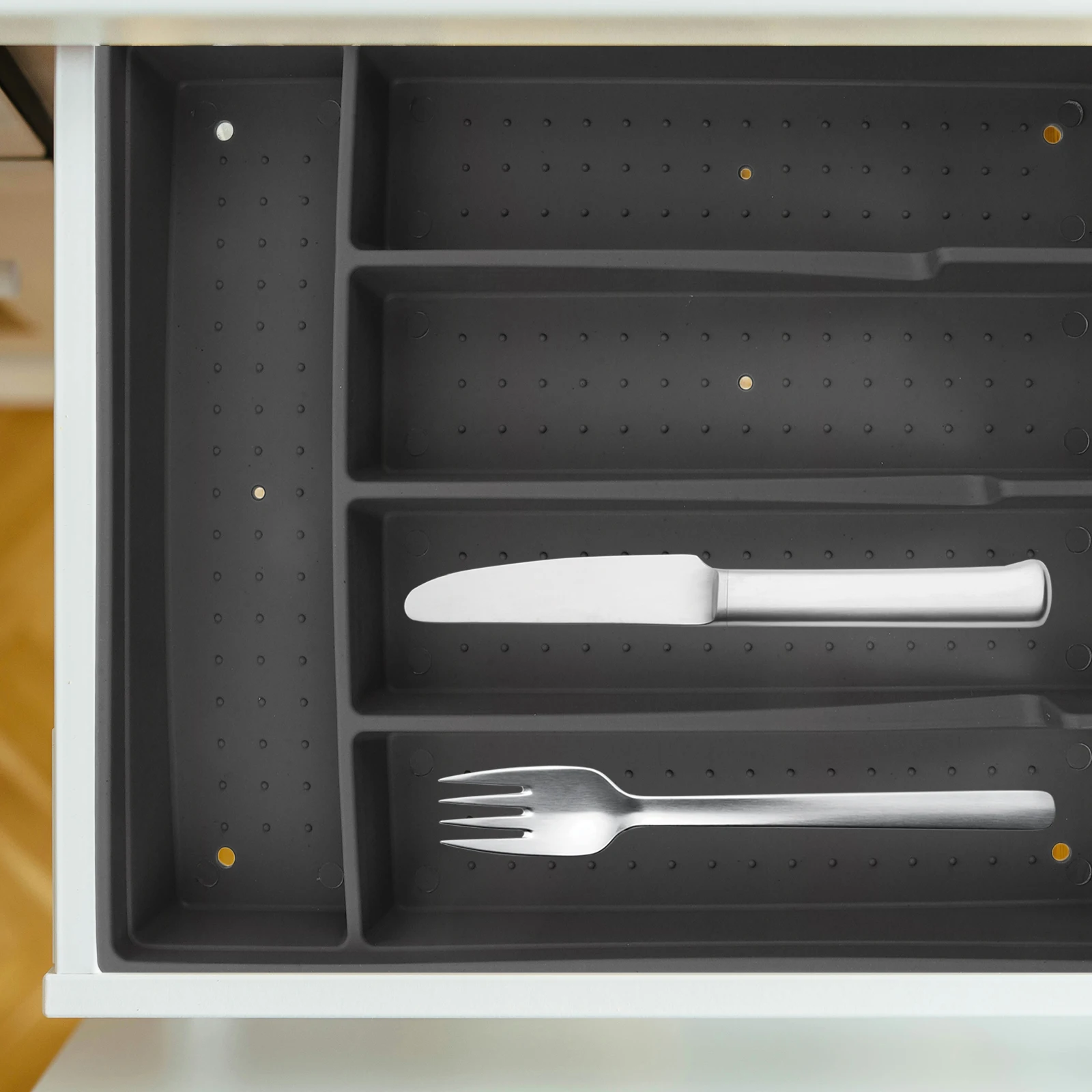 

Silverware Organizer Compartment Drawer Tray for Kitchen Fork Spoon Chopsticks Storage Thickened Material Not Easy to Deform