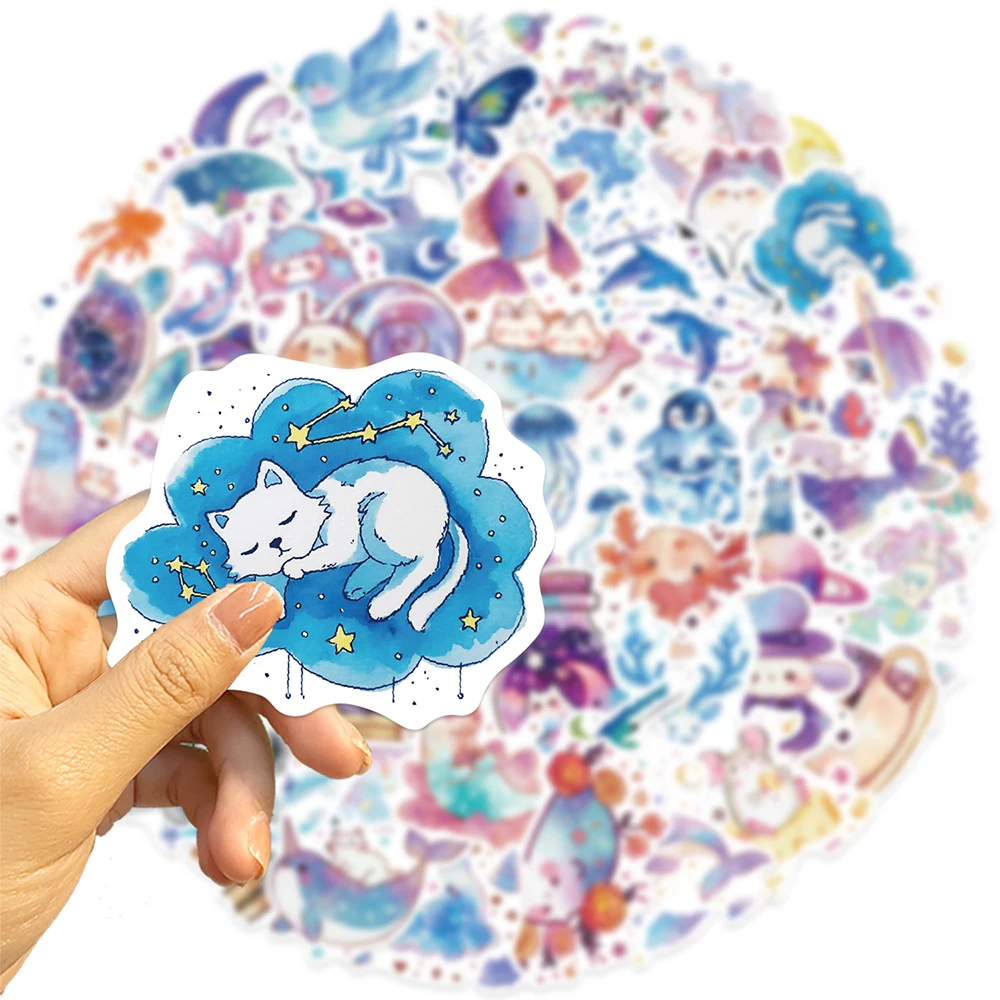 

10/30/50pcs Cute Starry Sky Animal Aesthetic Stickers Cartoon Colorful Graffiti Sticker Suitcase Scrapbook Phone Decals Packing
